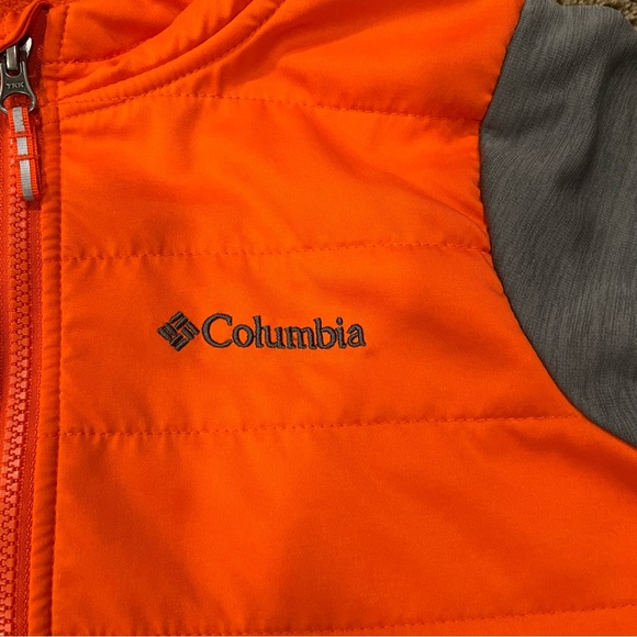 Columbia Hayden Summit Hybrid Zip Jacket Kids M (10/12) Orange Gray youth fleece - Picture 2 of 9